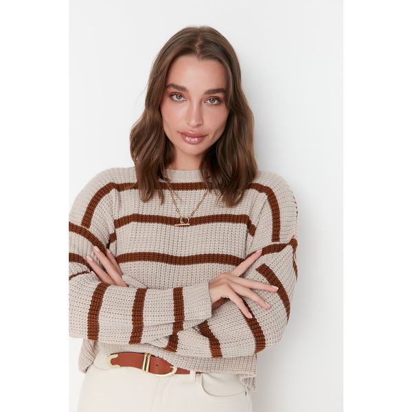 Trendyol Trendyol Stone Striped Crop Knitwear Sweater