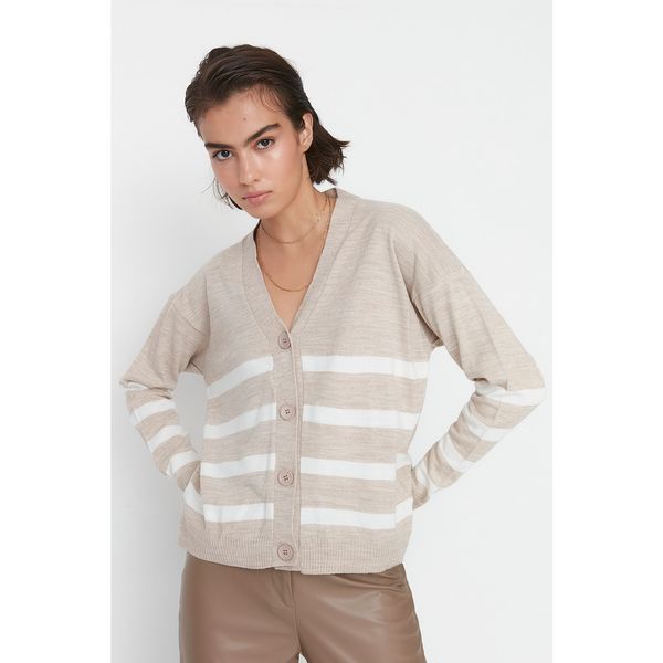 Trendyol Trendyol Stone Striped Knitwear Cardigan