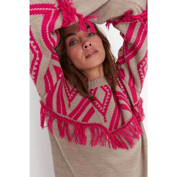 Trendyol Trendyol Stone Tassel Detailed Knitwear Sweater