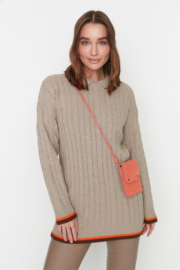 Trendyol Trendyol Sweater - Beige - Fitted