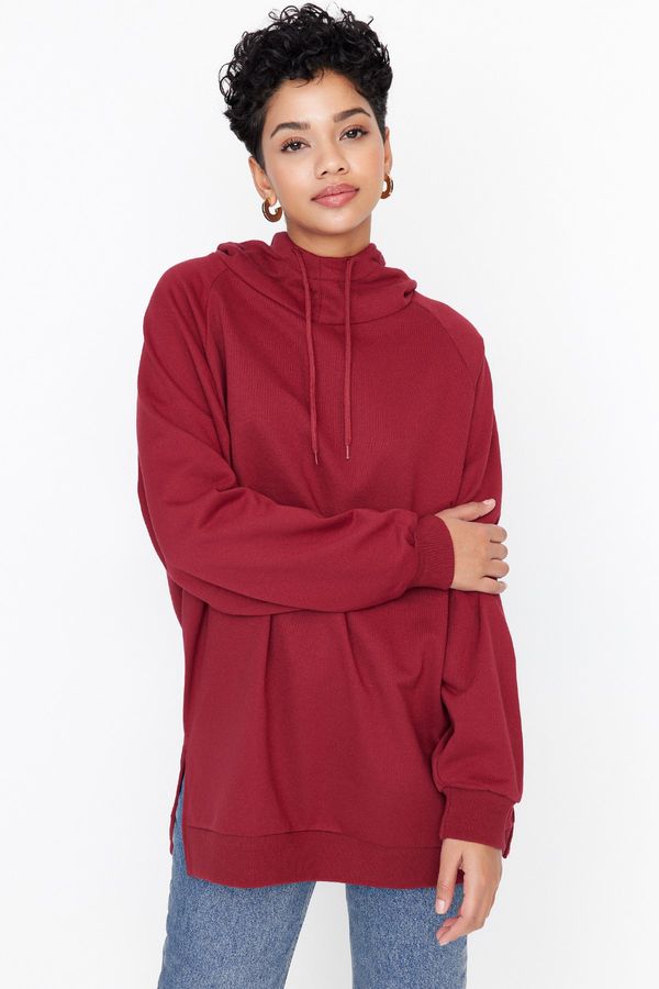 Trendyol Trendyol Sweatshirt - Burgundy - Oversize