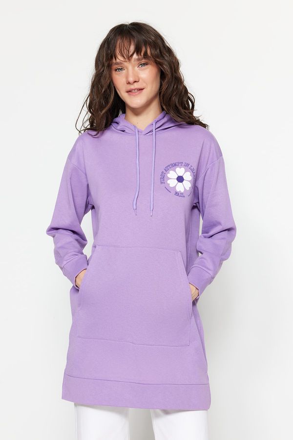 Trendyol Trendyol Sweatshirt - Purple - Oversize
