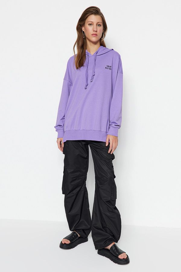Trendyol Trendyol Sweatshirt - Purple - Regular