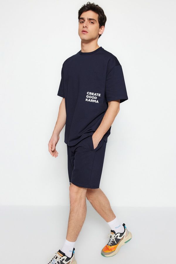 Trendyol Trendyol Sweatsuit - Navy blue - Relaxed fit