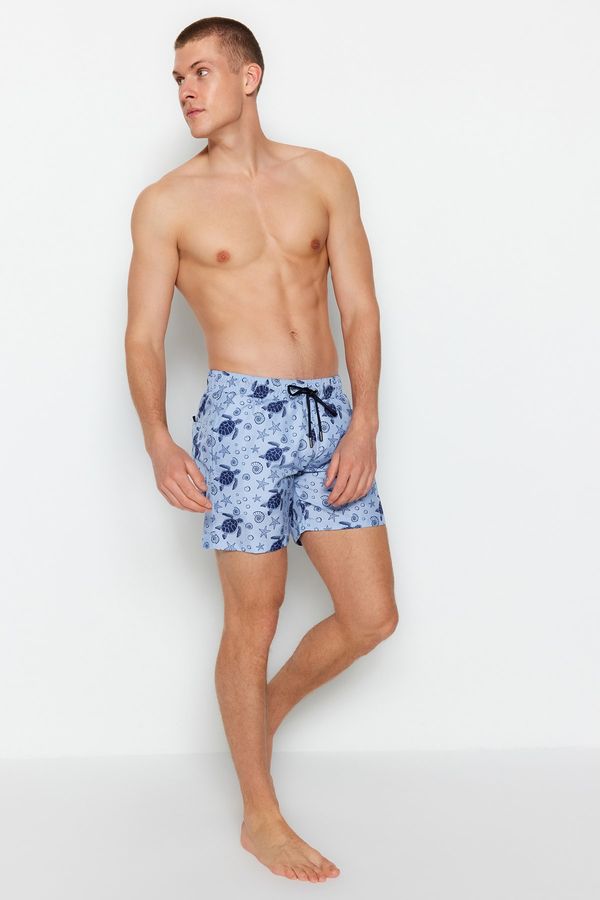 Trendyol Trendyol Swim Shorts - Blue - Animal print