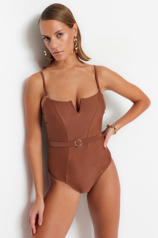 Trendyol Trendyol Swimsuit - Brown - Plain