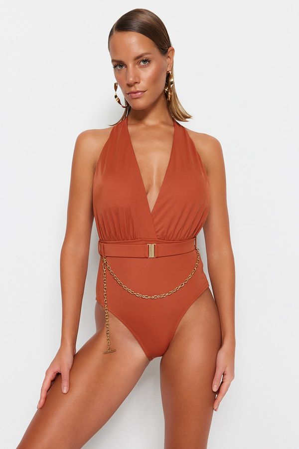 Trendyol Trendyol Swimsuit - Brown - Plain