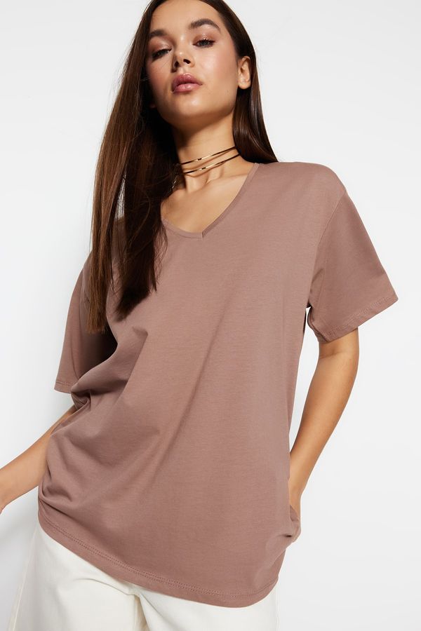 Trendyol Trendyol T-Shirt - Beige - Oversize