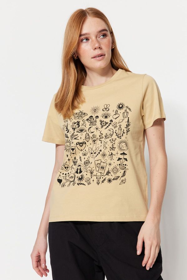 Trendyol Trendyol T-Shirt - Beige - Relaxed