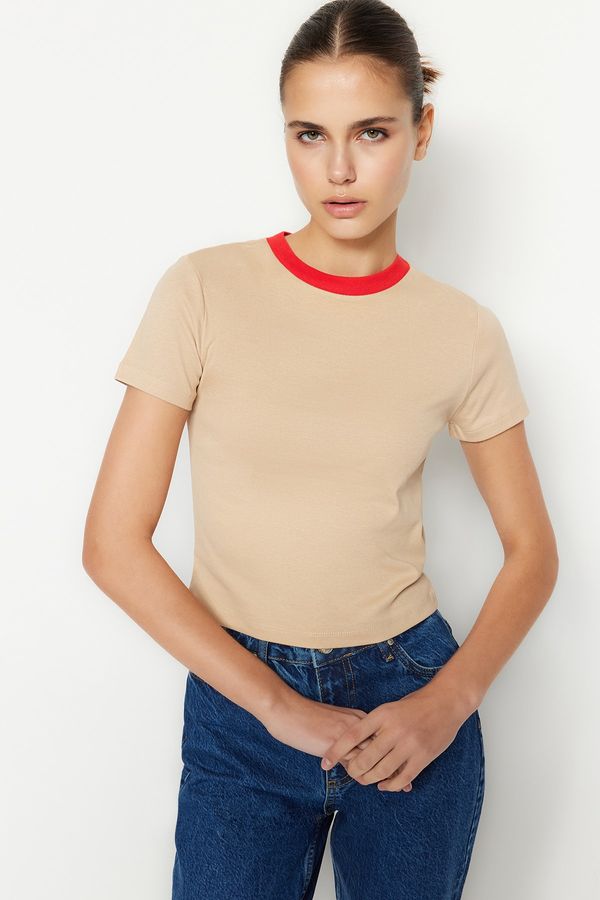 Trendyol Trendyol T-Shirt - Beige - Slim fit