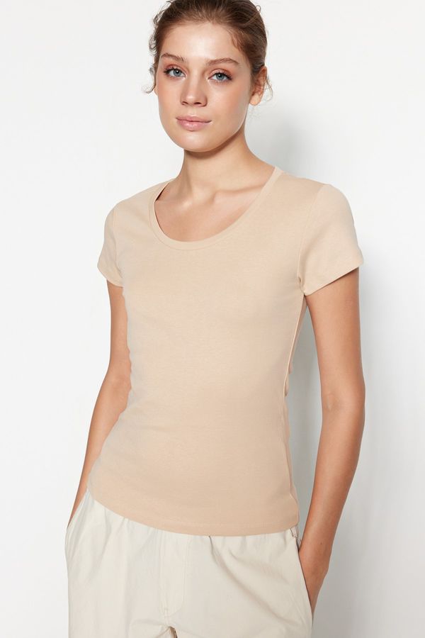 Trendyol Trendyol T-Shirt - Beige - Slim fit