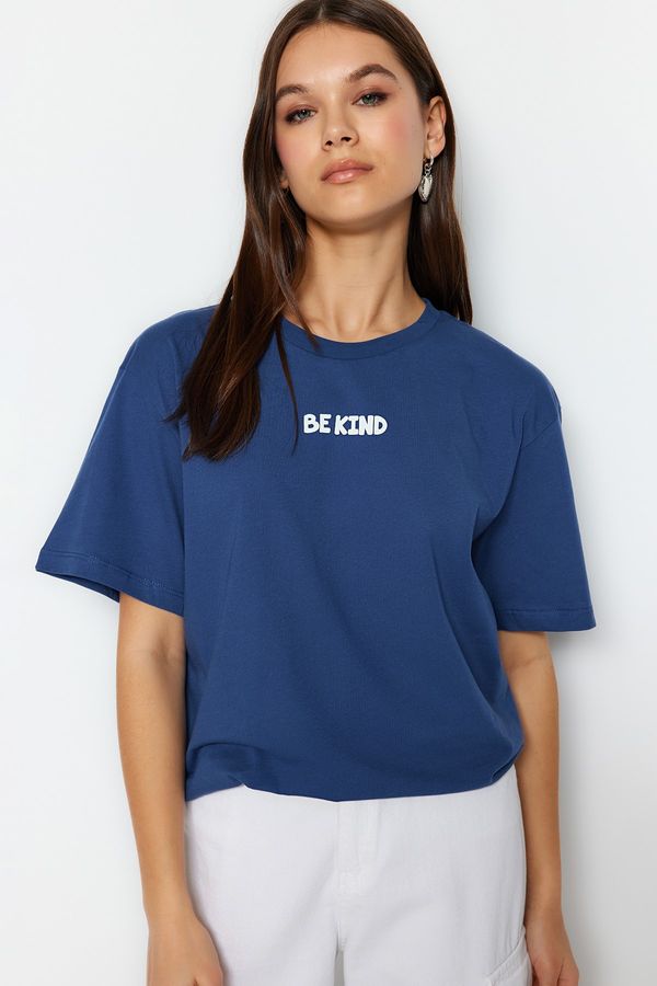 Trendyol Trendyol T-Shirt - Blue - Boyfriend