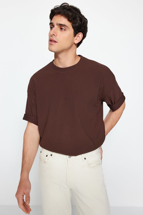 Trendyol Trendyol T-Shirt - Brown - Oversize