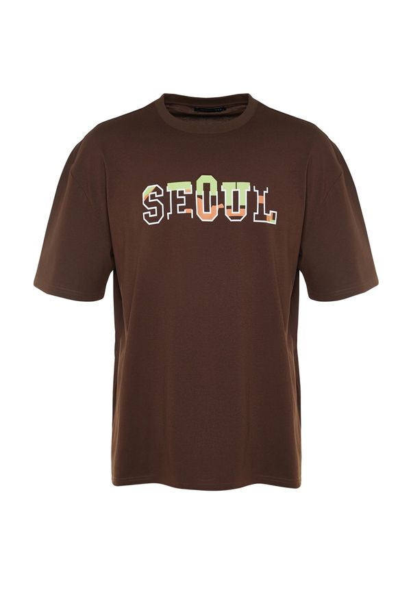 Trendyol Trendyol T-Shirt - Brown - Relaxed