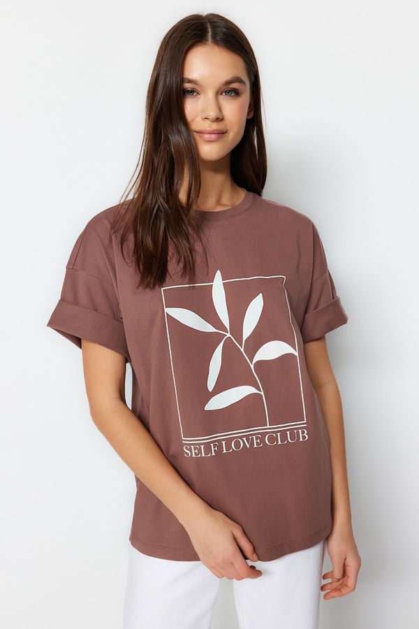 Trendyol Trendyol T-Shirt - Brown - Relaxed fit