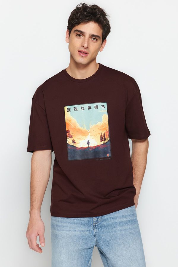 Trendyol Trendyol T-Shirt - Brown - Relaxed fit