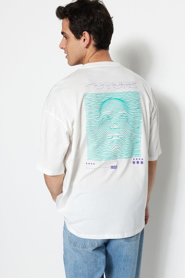 Trendyol Trendyol T-Shirt - Ecru - Oversize