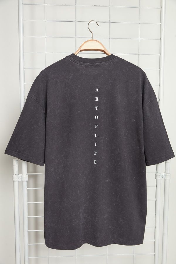 Trendyol Trendyol T-Shirt - Gray - Oversize