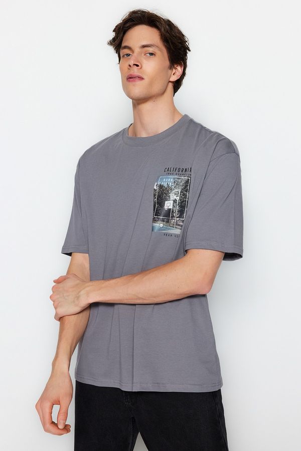 Trendyol Trendyol T-Shirt - Gray - Relaxed fit