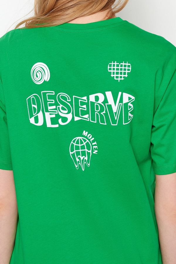 Trendyol Trendyol T-Shirt - Green - Oversize