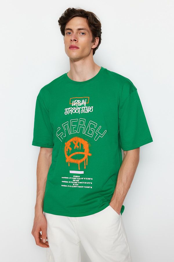 Trendyol Trendyol T-Shirt - Green - Relaxed fit