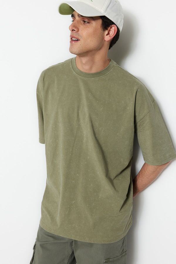 Trendyol Trendyol T-Shirt - Khaki - Oversize