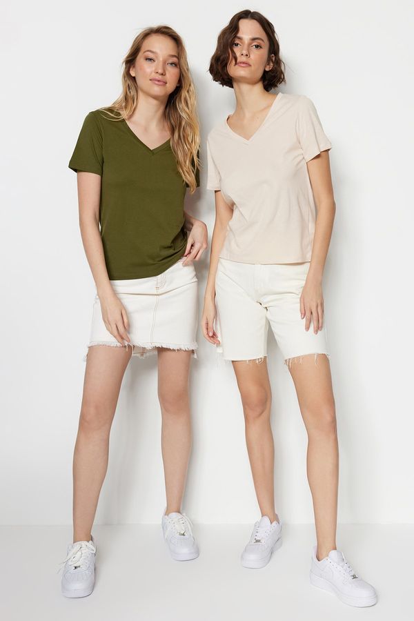 Trendyol Trendyol T-Shirt - Khaki - Regular fit