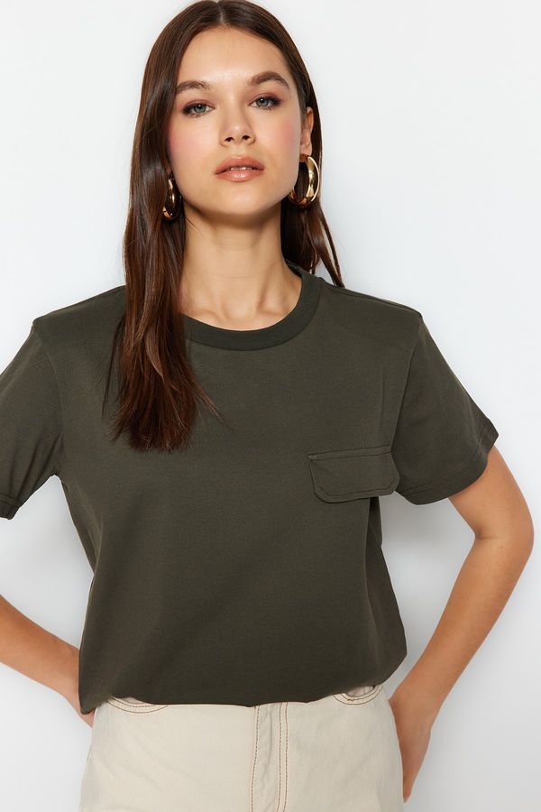 Trendyol Trendyol T-Shirt - Khaki - Semi-fit