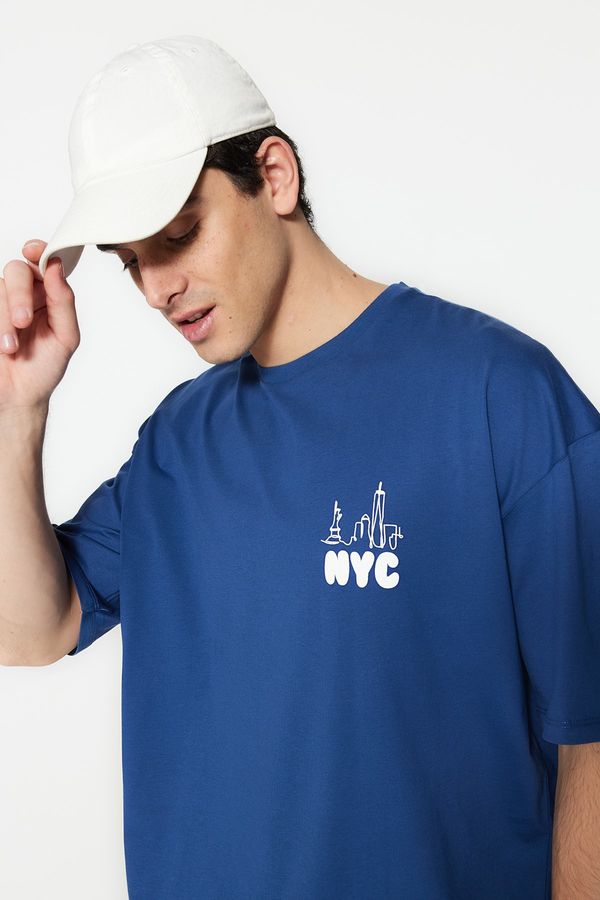 Trendyol Trendyol T-Shirt - Navy blue - Oversize