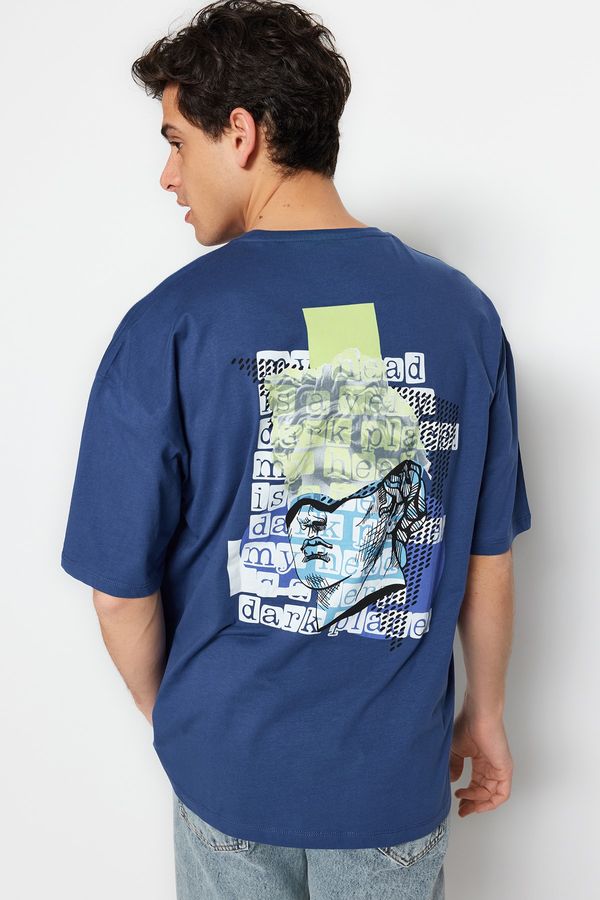 Trendyol Trendyol T-Shirt - Navy blue - Oversize