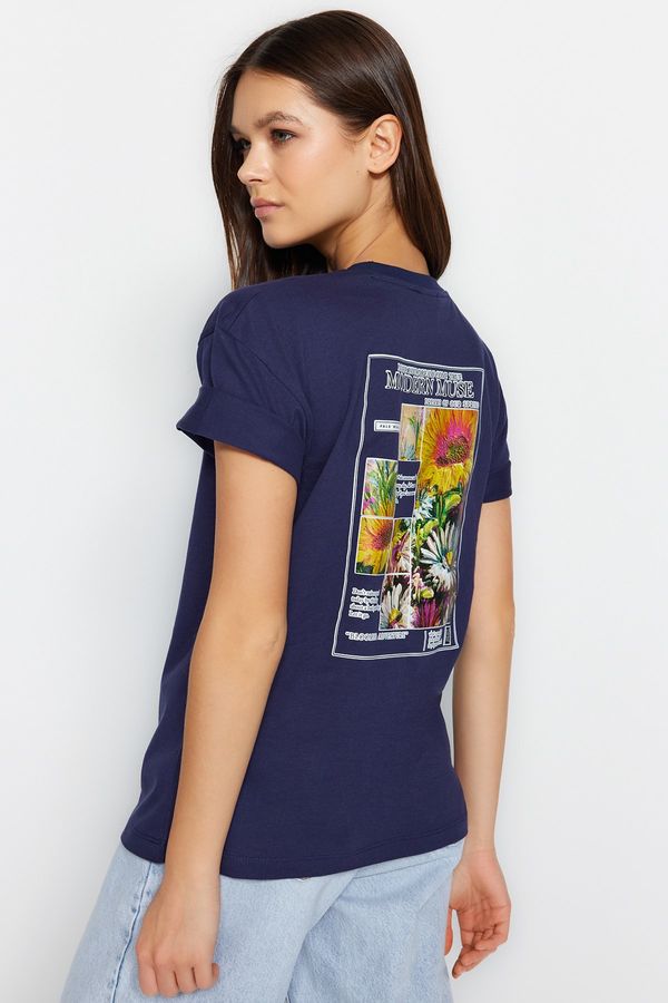 Trendyol Trendyol T-Shirt - Navy blue - Relaxed fit