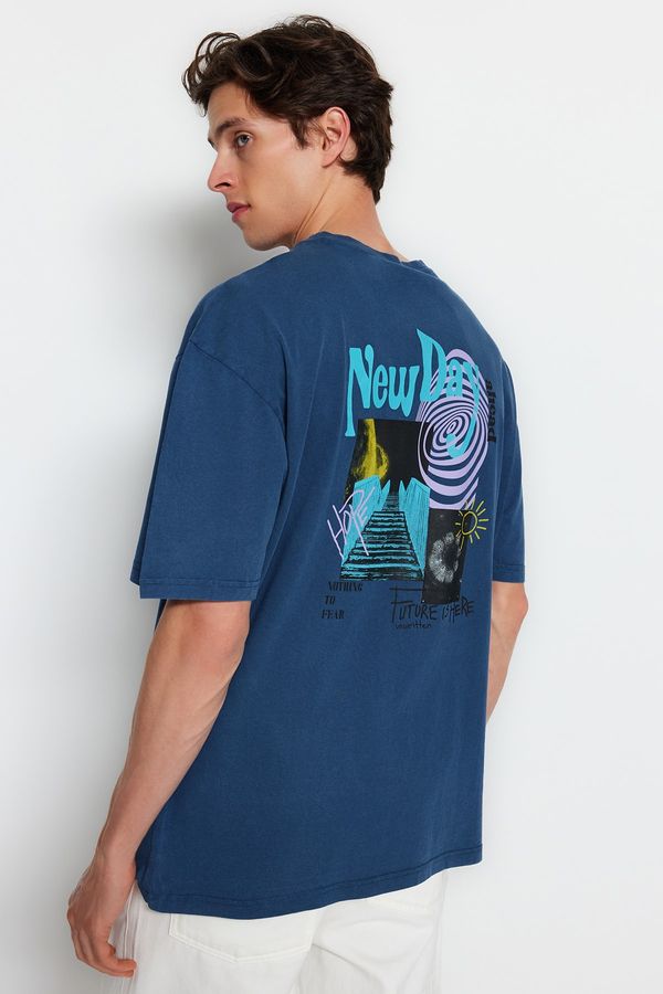 Trendyol Trendyol T-Shirt - Navy blue - Relaxed fit
