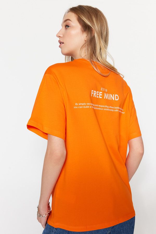 Trendyol Trendyol T-Shirt - Orange - Oversize