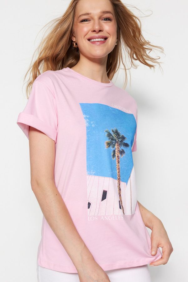 Trendyol Trendyol T-Shirt - Pink - Oversize
