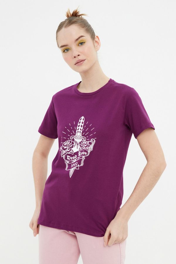 Trendyol Trendyol T-Shirt - Purple - Regular fit