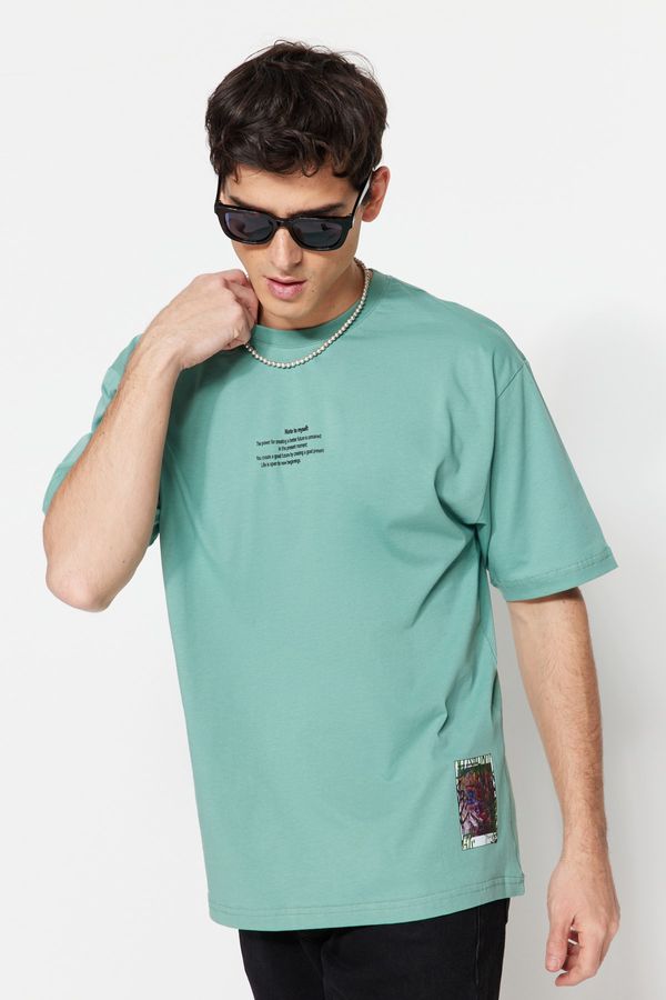 Trendyol Trendyol T-Shirt - Turquoise - Relaxed fit