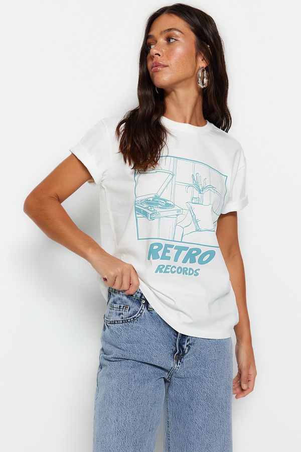 Trendyol Trendyol T-Shirt - White - Boyfriend