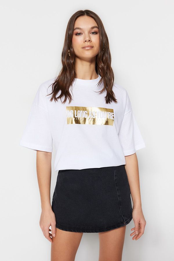 Trendyol Trendyol T-Shirt - White - Relaxed fit