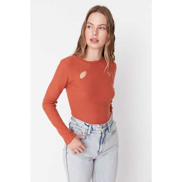 Trendyol Trendyol Tile Brushed Camisole Fitted Knitted Blouse