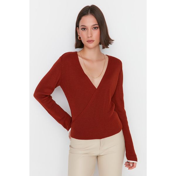 Trendyol Trendyol Tile Double Breasted Collar Knitwear Sweater