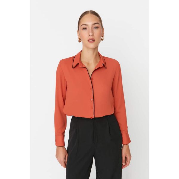 Trendyol Trendyol Tile Piping Detail Crepe Shirt