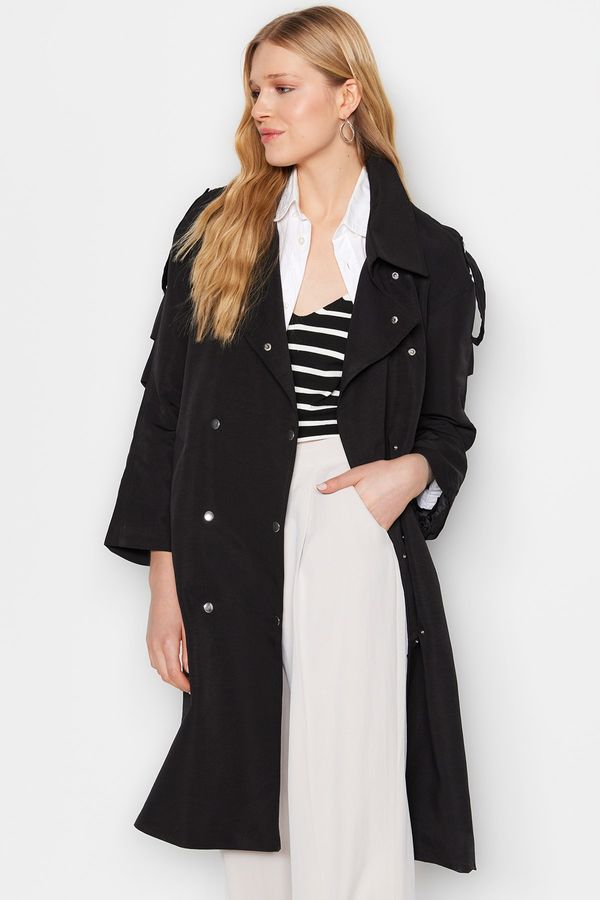 Trendyol Trendyol Trench Coat - Black - Double-breasted