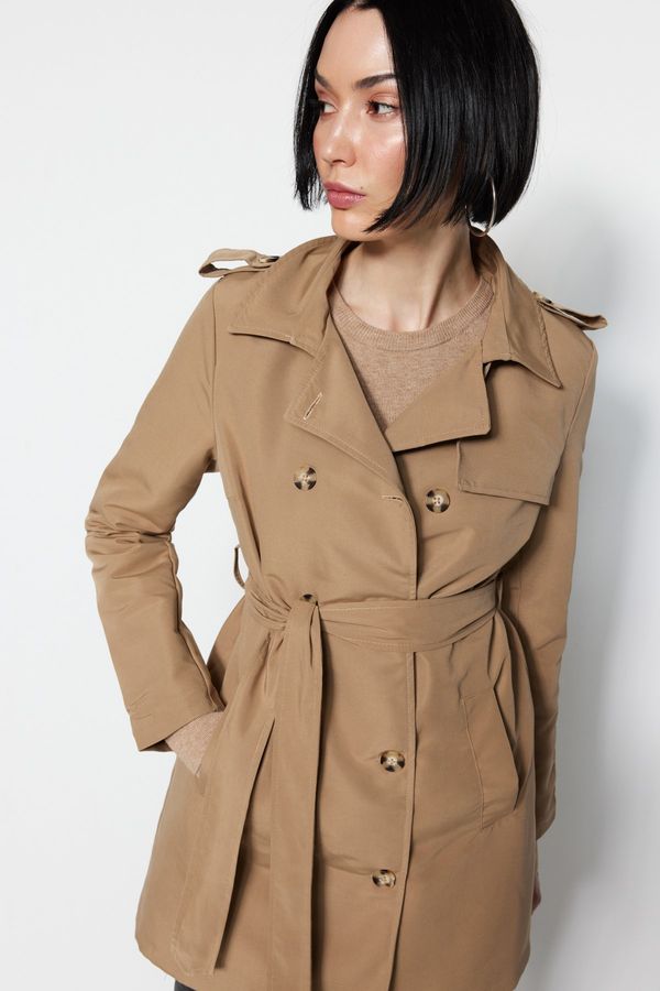 Trendyol Trendyol Trench Coat - Brown - Double-breasted