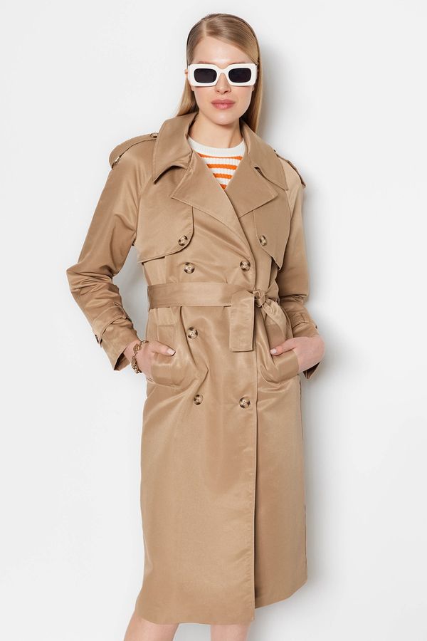 Trendyol Trendyol Trench Coat - Brown - Double-breasted
