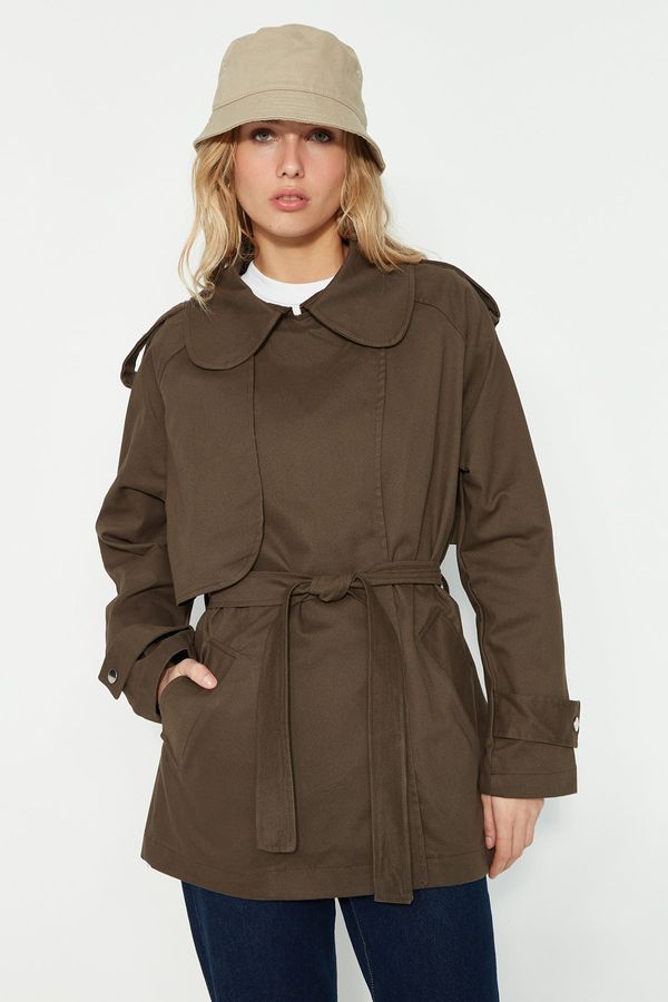 Trendyol Trendyol Trench Coat - Khaki - Double-breasted