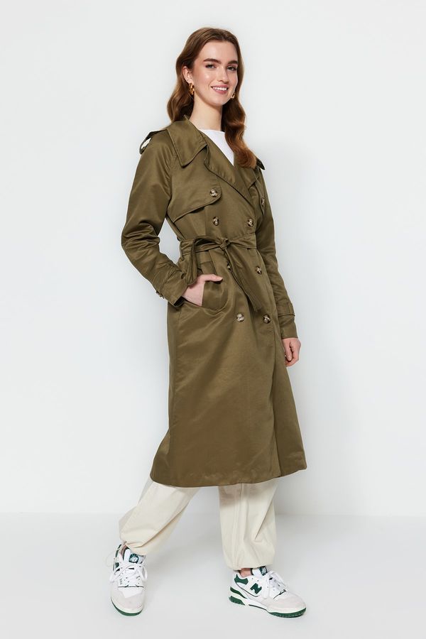 Trendyol Trendyol Trench Coat - Khaki - Double-breasted