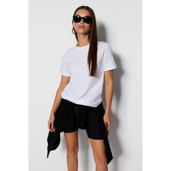 Trendyol Trendyol White Crew Neck Basic Knitted T-shirt