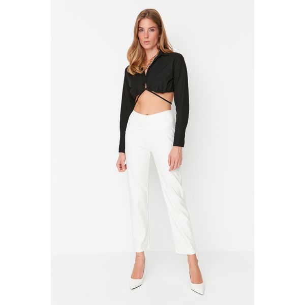 Trendyol Trendyol White High Waist Trousers