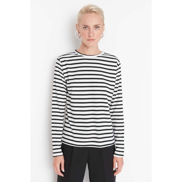 Trendyol Trendyol White Striped Basic Knitted T-shirt
