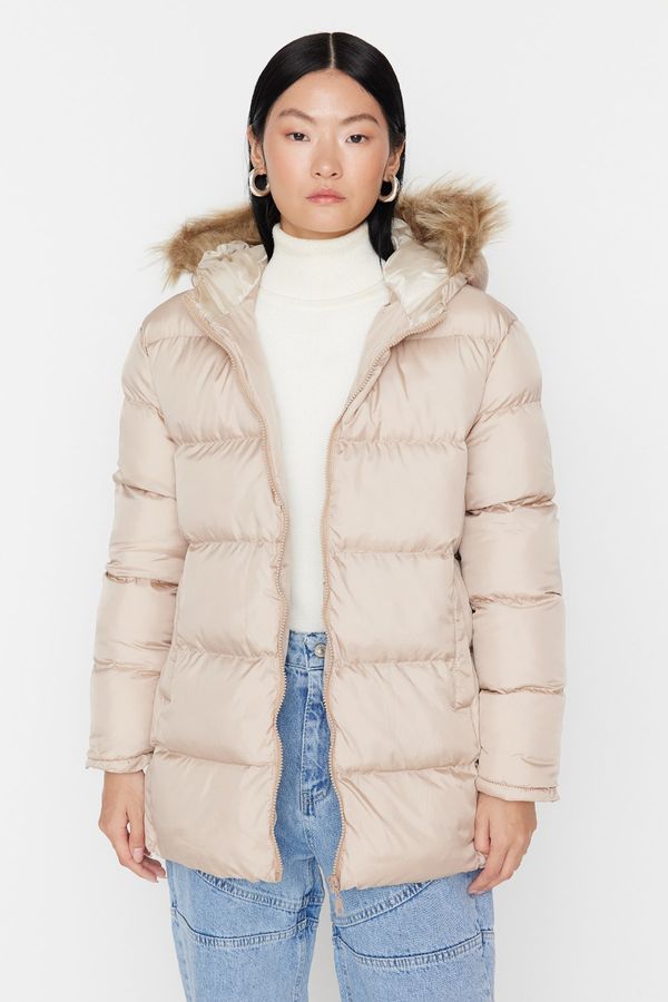 Trendyol Trendyol Winter Jacket - Beige - Puffer